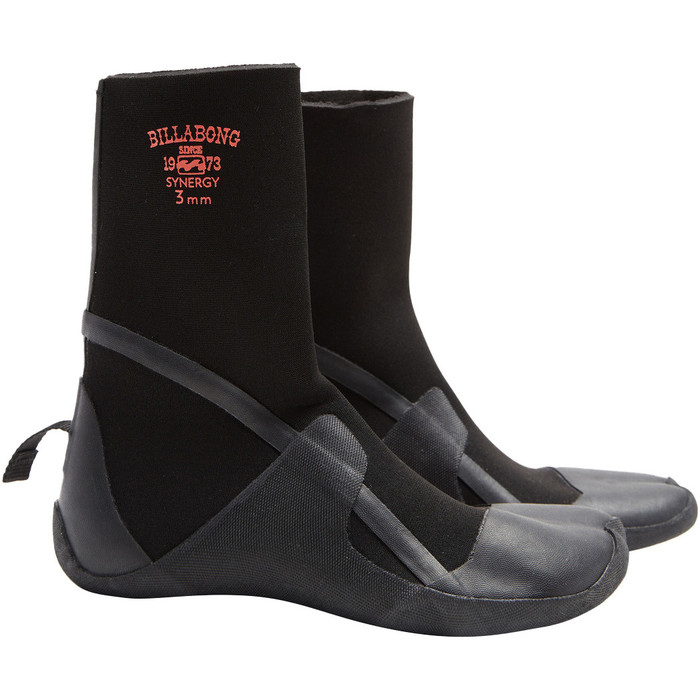 2024 Billabong Womens Synergy 3mm Hidden Split Toe Wetsuit Boots ABJWW00102 - Negro